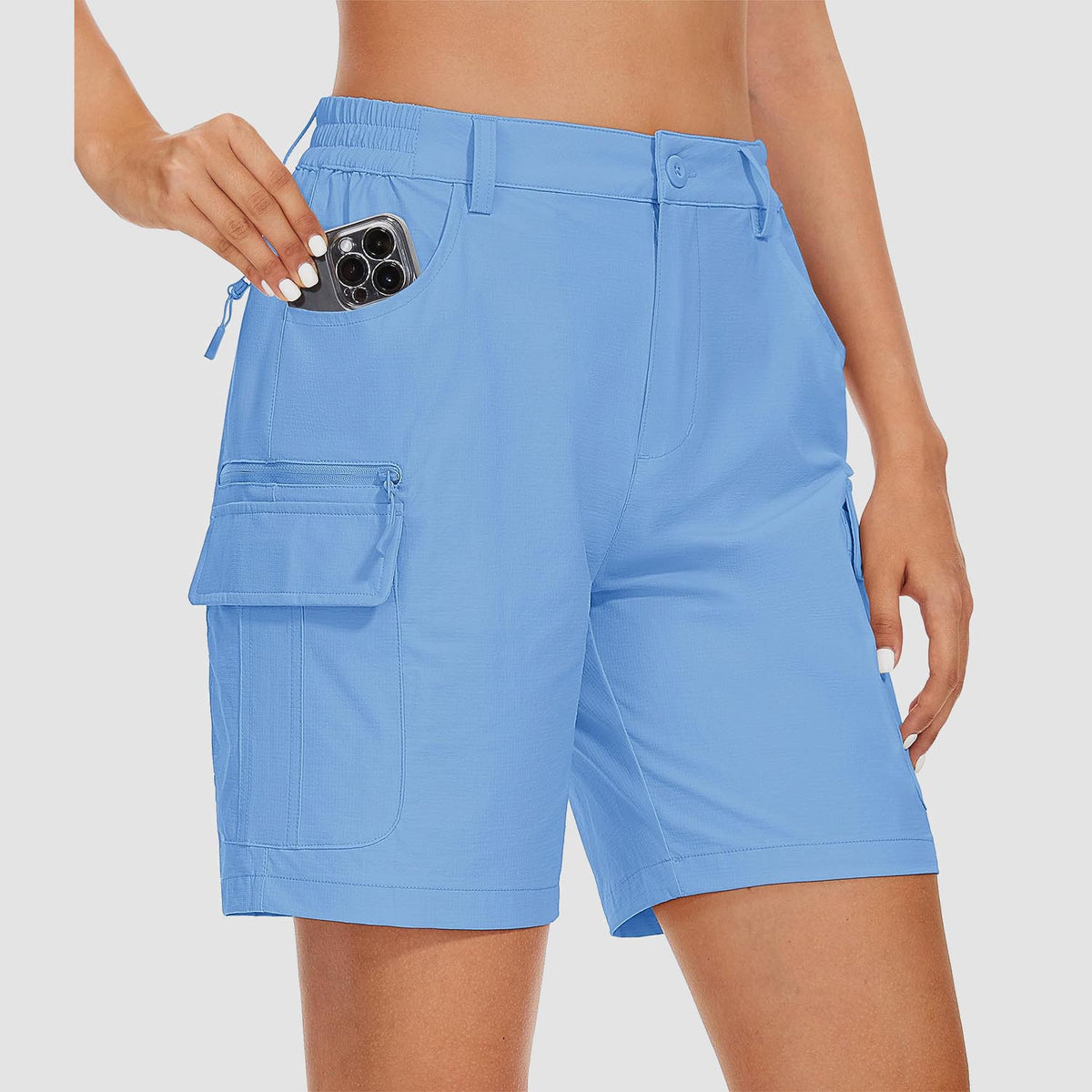Women's Golf Shorts 6 Pockets Quick Dry Hiking Cargo Shorts Lightweigh