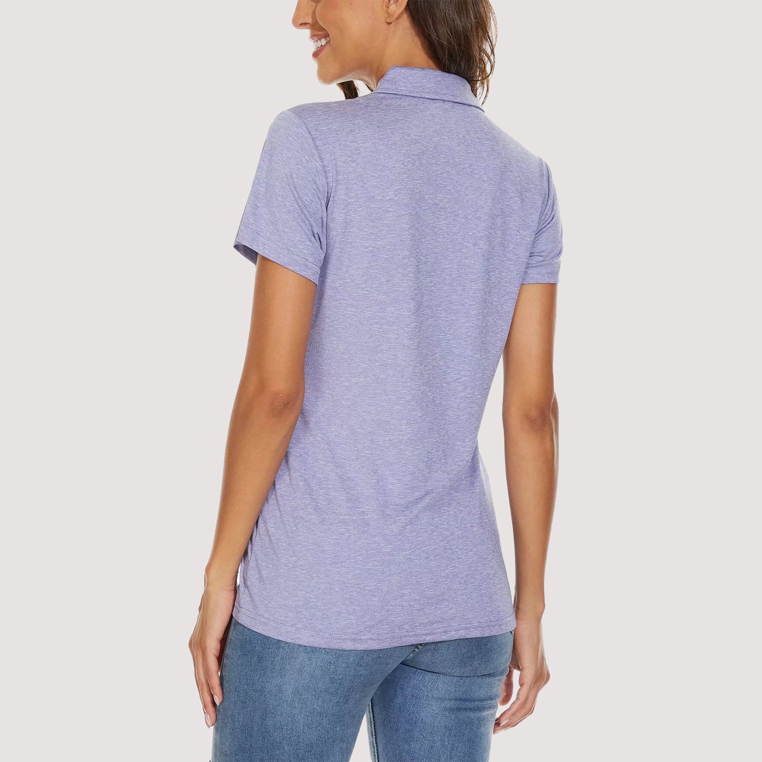 Women's Polo T-Shirts 4-Button Moisture Wicking Athletic Tee Shirts