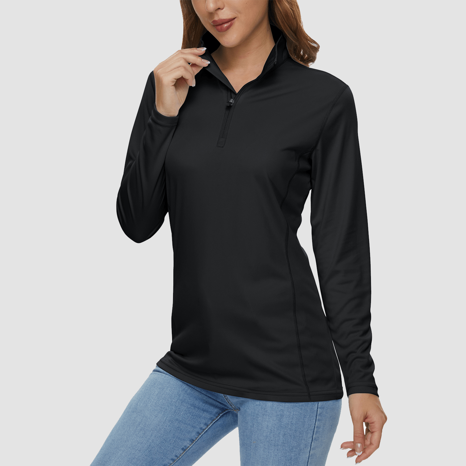 Women UPF 50+ Sun Protection Half Zip Quick Dry Shirt