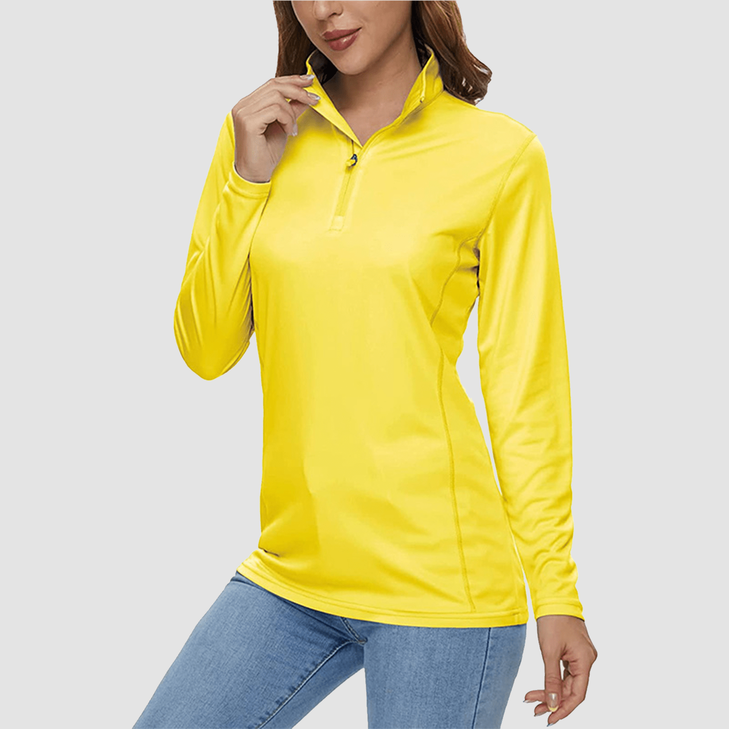 Women UPF 50+ Sun Protection Half Zip Quick Dry Shirt