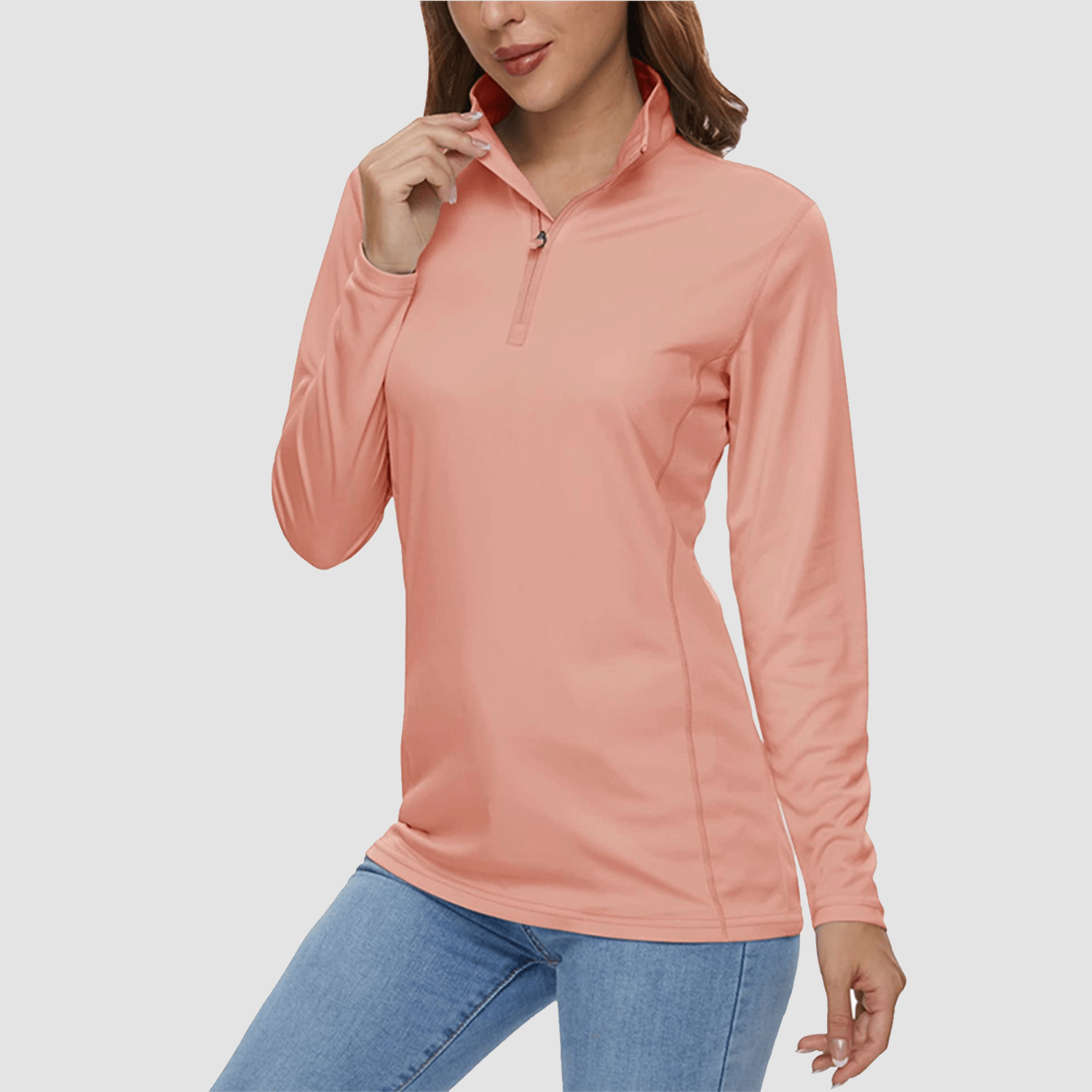 Women UPF 50+ Sun Protection Half Zip Quick Dry Shirt