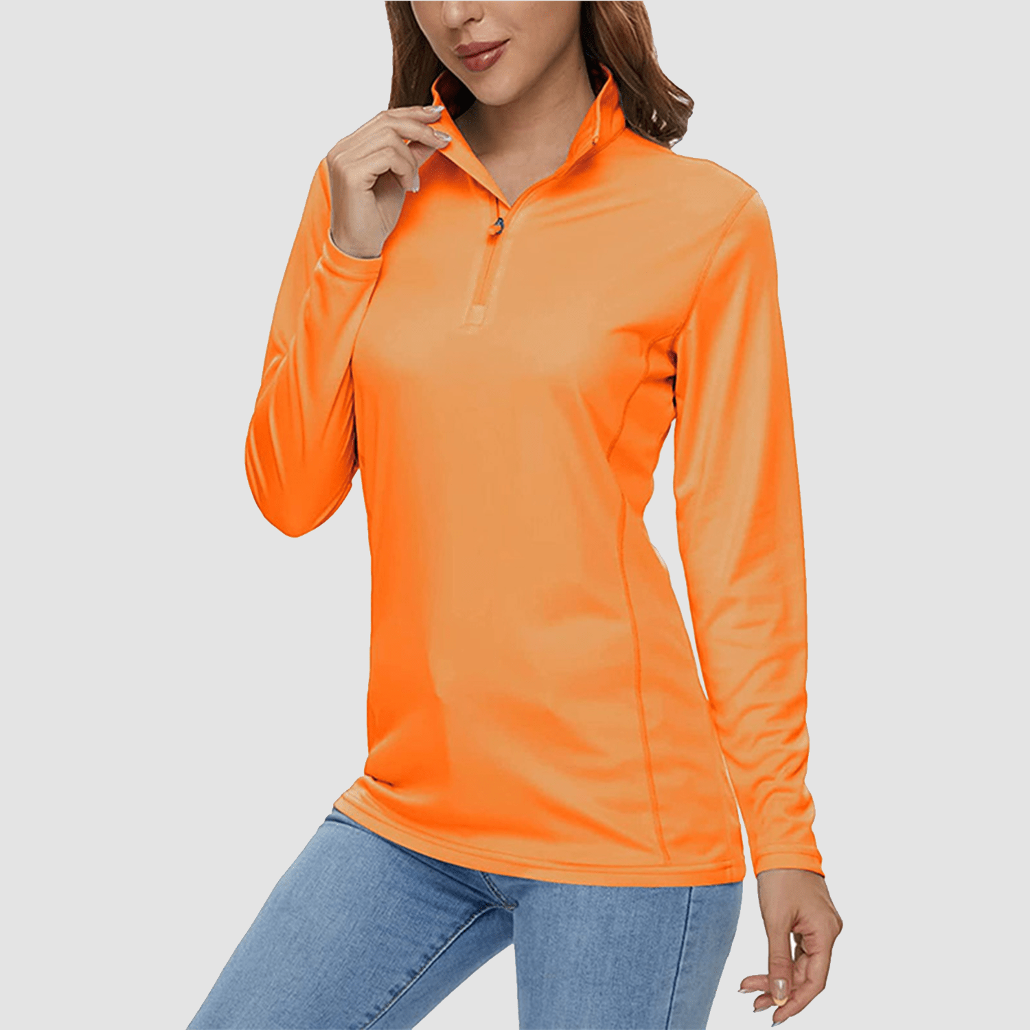 Women UPF 50+ Sun Protection Half Zip Quick Dry Shirt