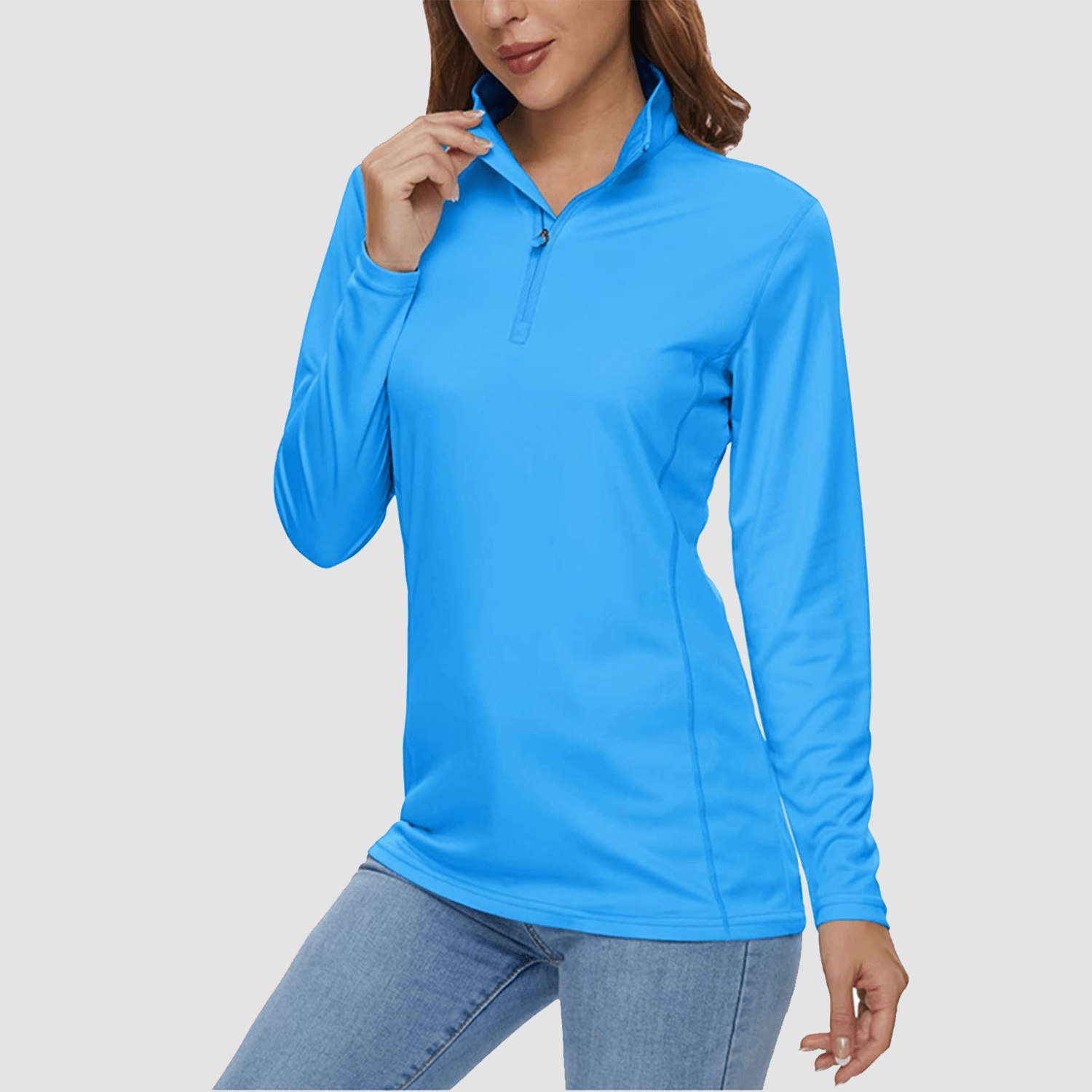 Women UPF 50+ Sun Protection Half Zip Quick Dry Shirt