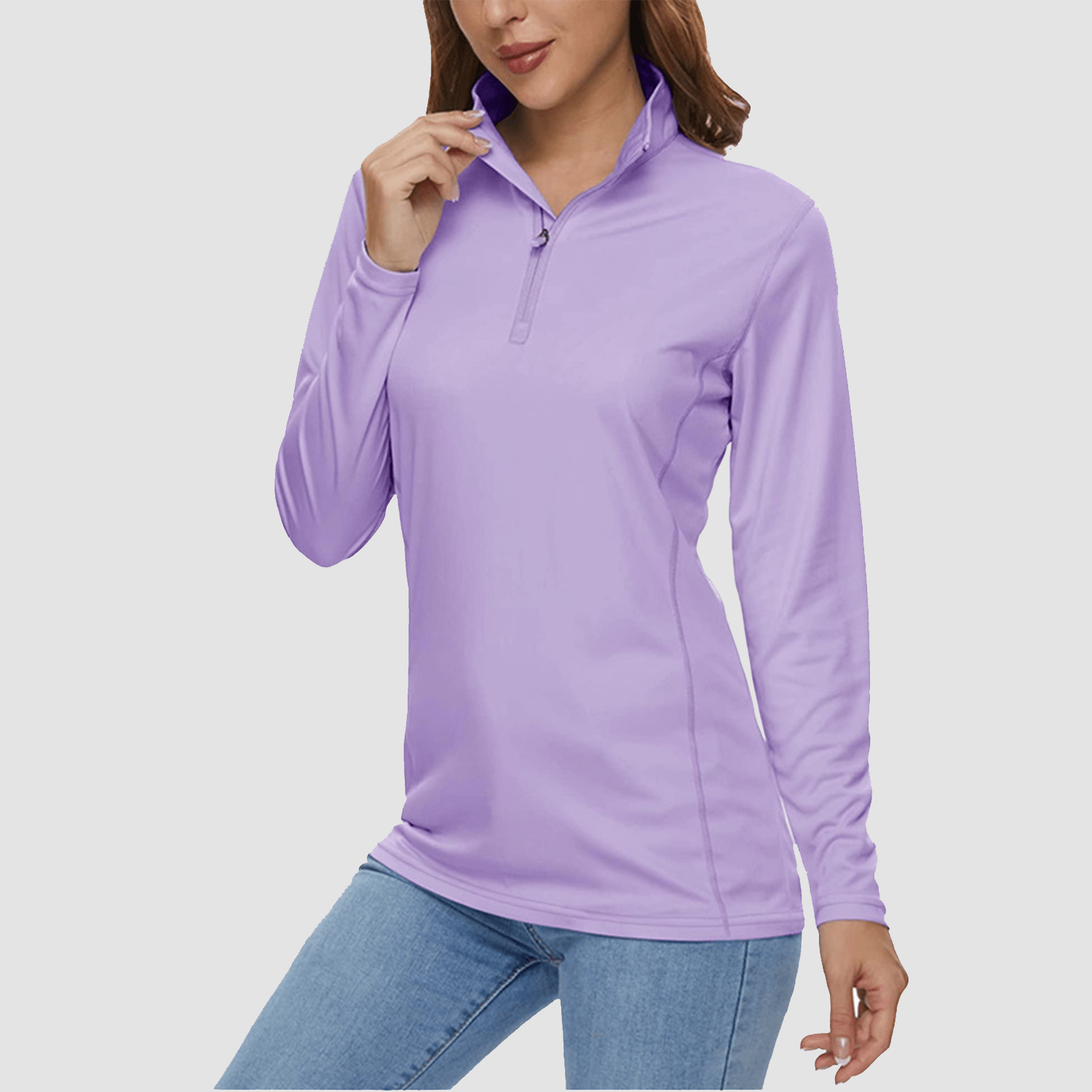 Women UPF 50+ Sun Protection Half Zip Quick Dry Shirt