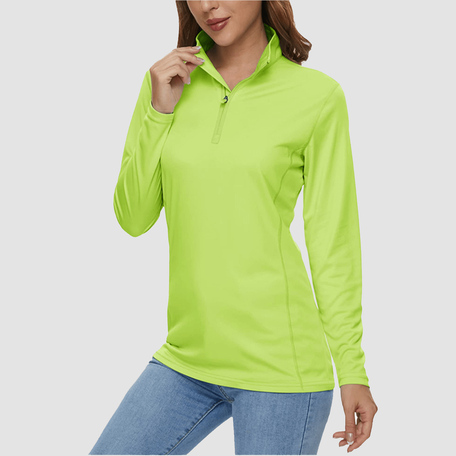 Women UPF 50+ Sun Protection Half Zip Quick Dry Shirt