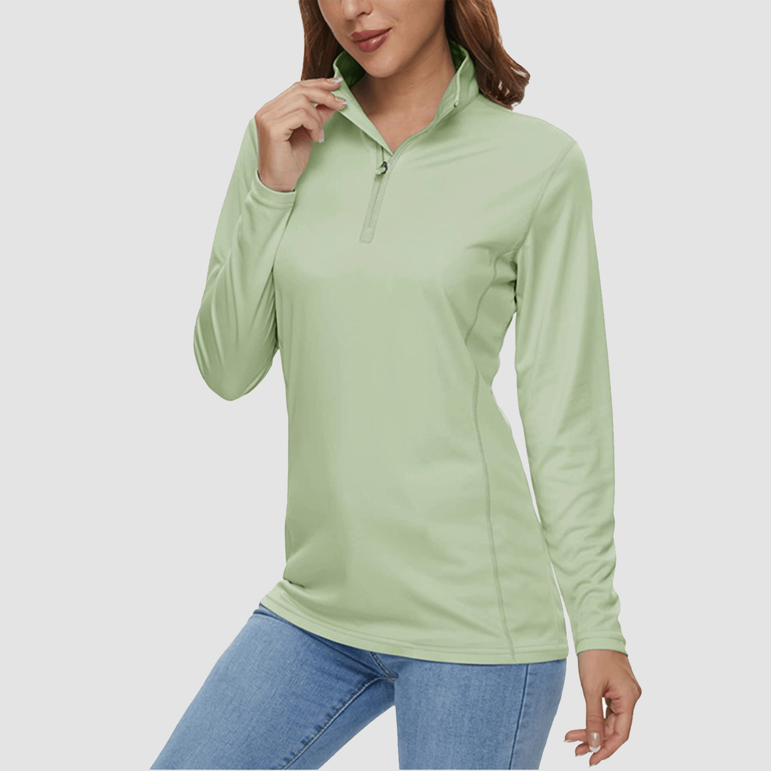 Women UPF 50+ Sun Protection Half Zip Quick Dry Shirt