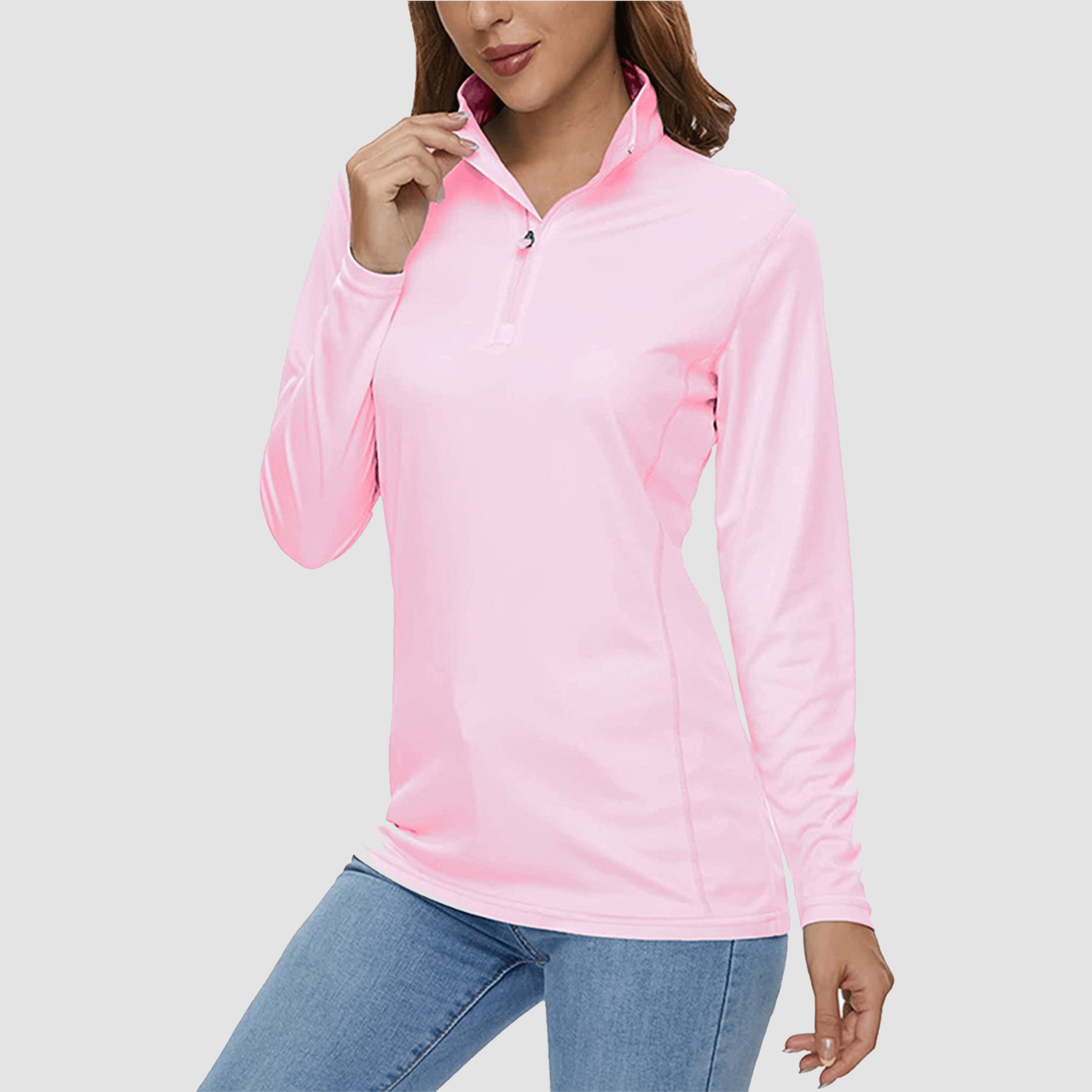 Women UPF 50+ Sun Protection Half Zip Quick Dry Shirt