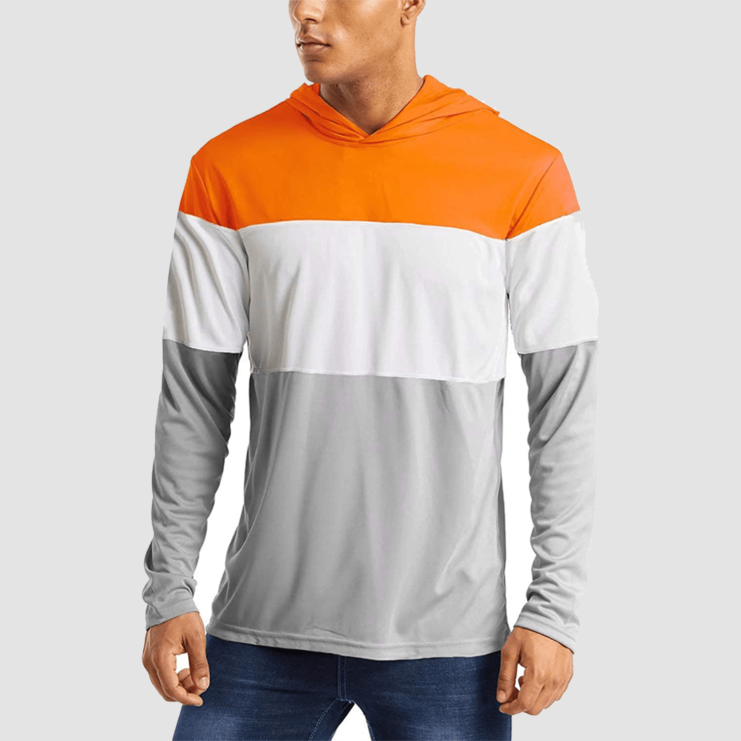 Men's UPF50+ Breathable Long Sleeve Shirts Outdoor Quick Dry Sports Hoodie