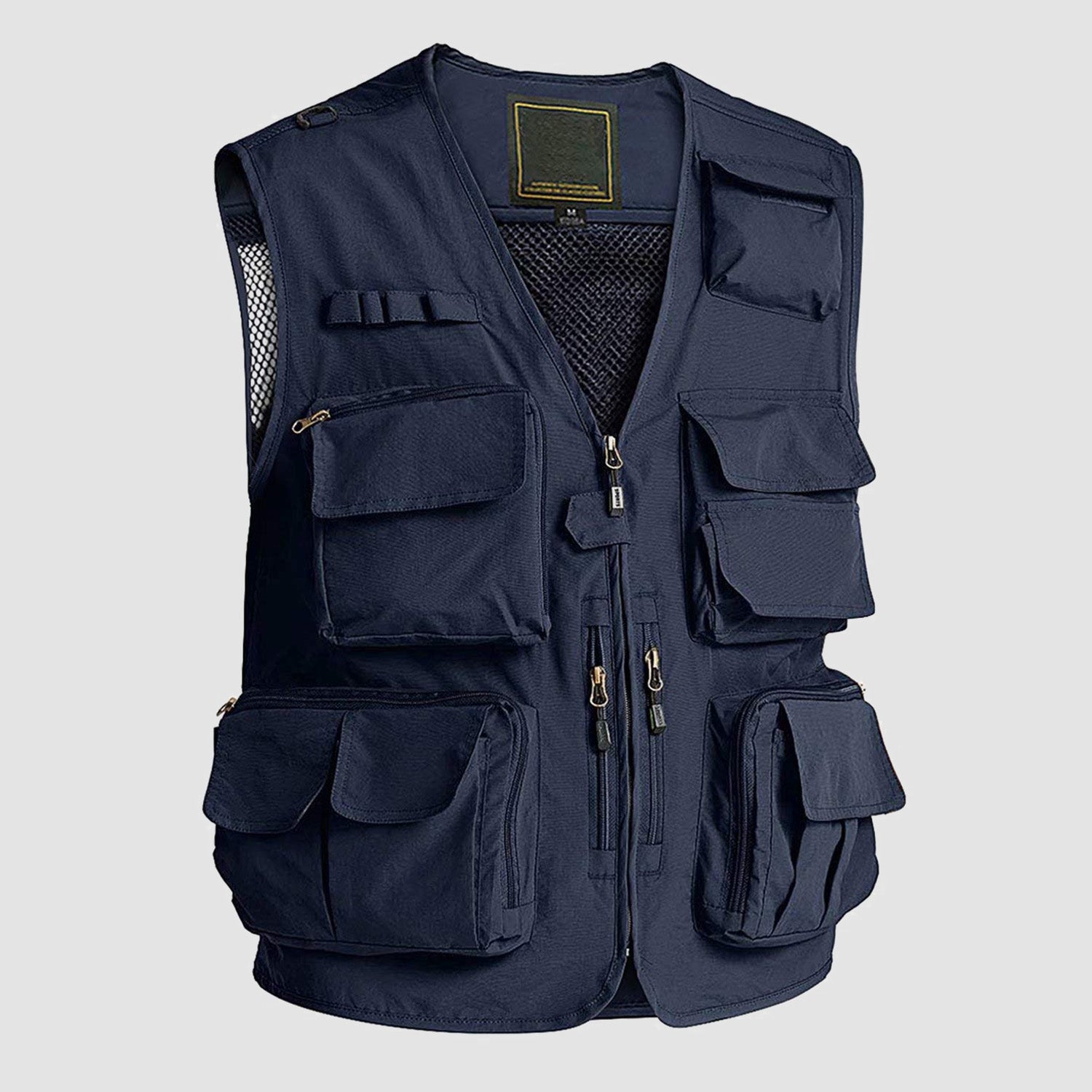Large Size Mesh Vests with Many Pockets Mens Breathable Multi-Pocket  Fishing Vest Work Sleeveless Jacket (Color : Beige, Size : Large)