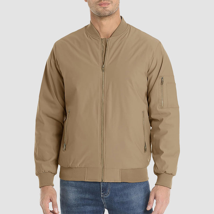 Men's Bomber Jacket - Casual Spring Zip - Up Windbreaker with Pockets - MAGCOMSEN