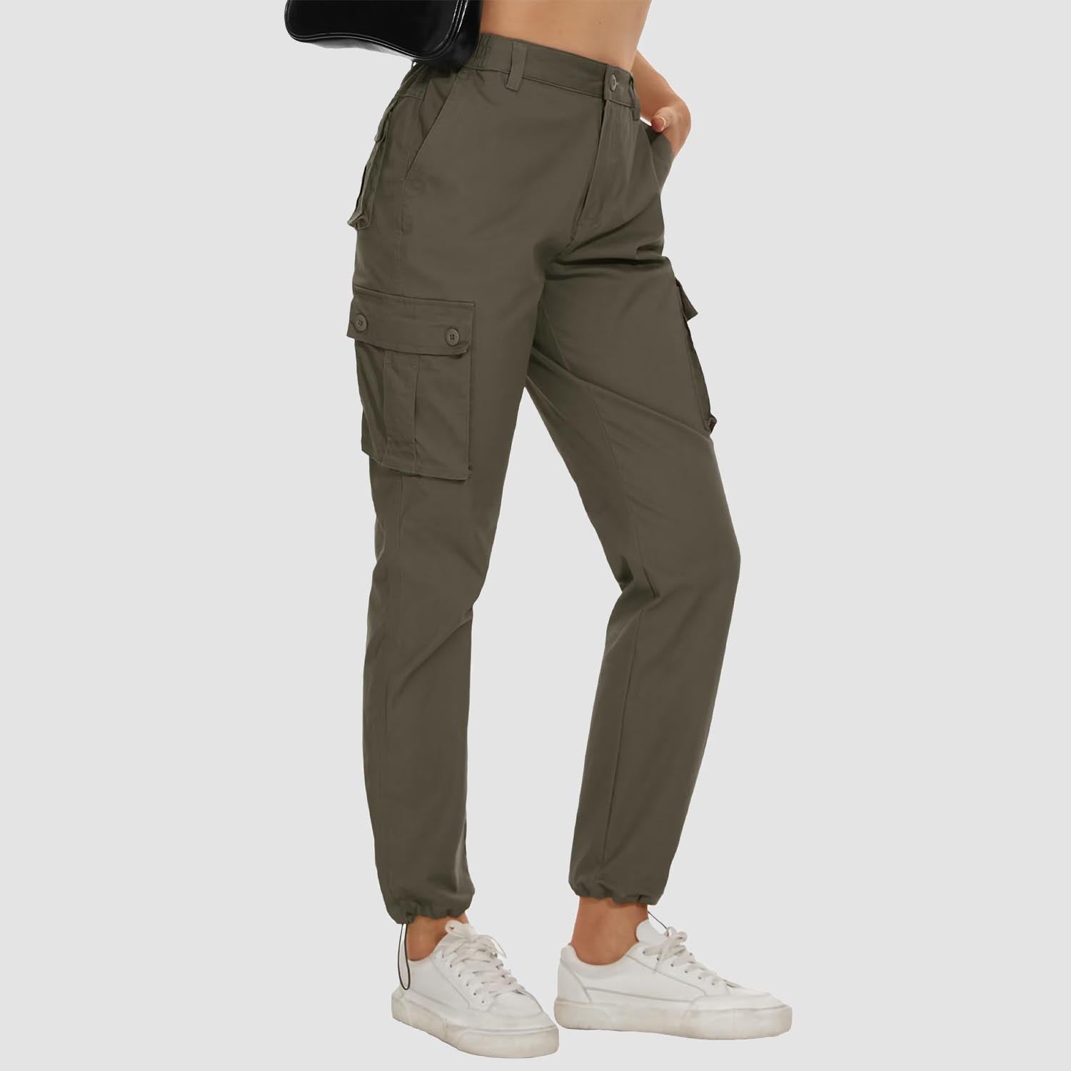 Women's Cargo Pants Cotton Work Pants Casual Stylish Elastic Military  Trousers
