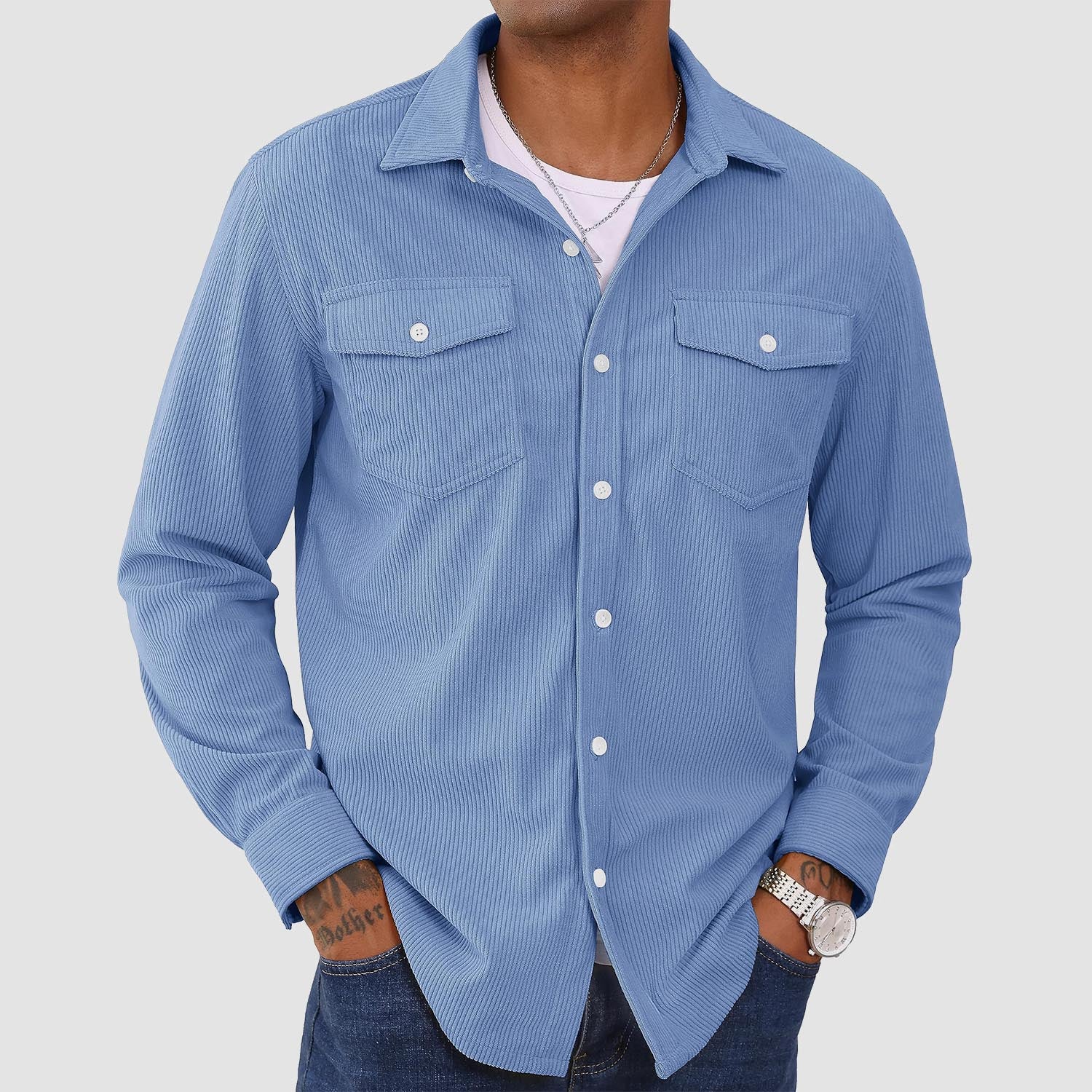 MAGCOMSEN Work Shirts for Men Long Sleeve Button Up Work Shirts