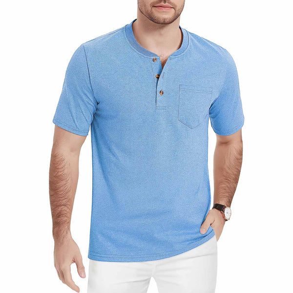 Men's Henley Shirts Short Sleeve Slim Fit Shirt
