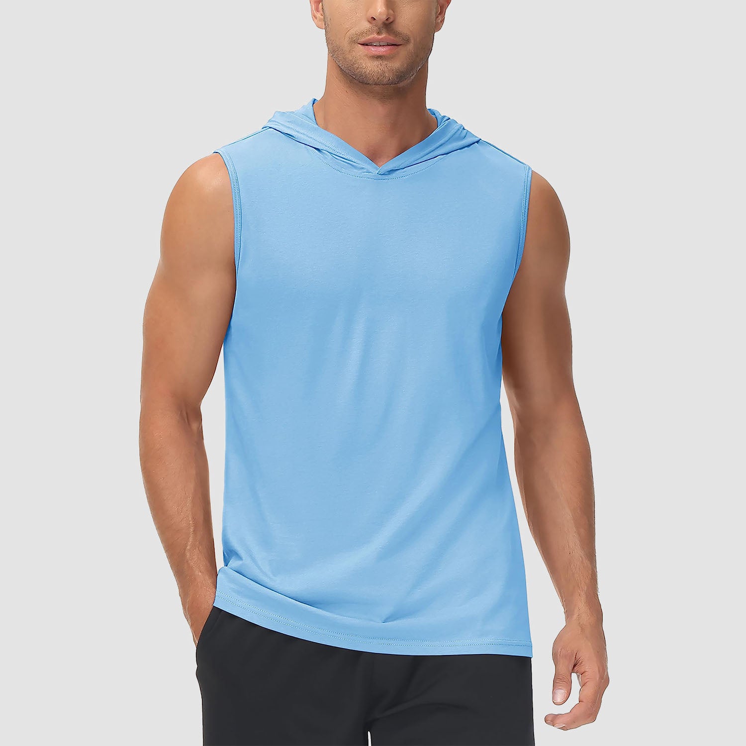 Men's Hooded Tank Tops Sleeveless Cotton Hoodie Summer Casual Shirt