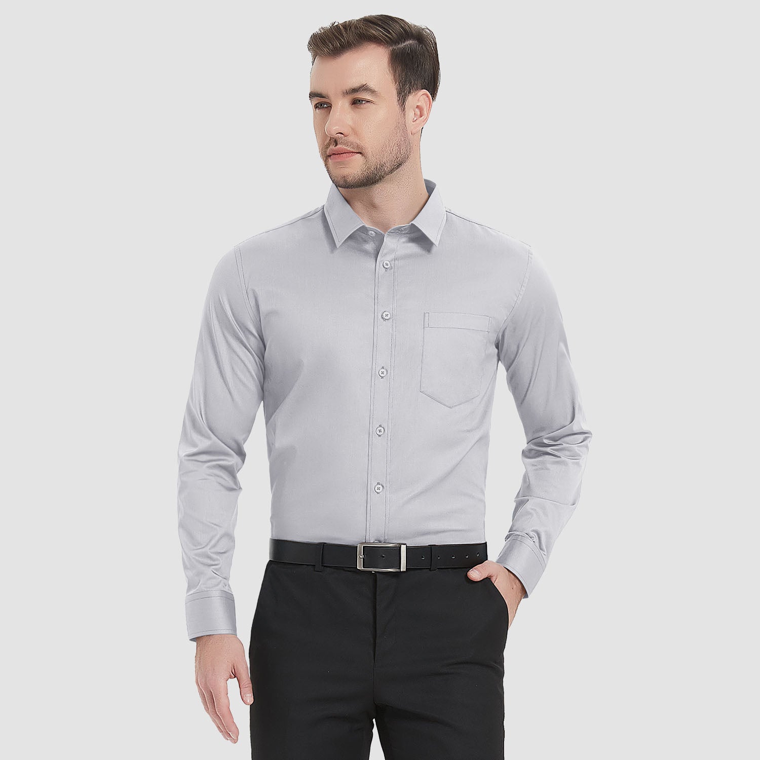 Light grey store mens dress shirt