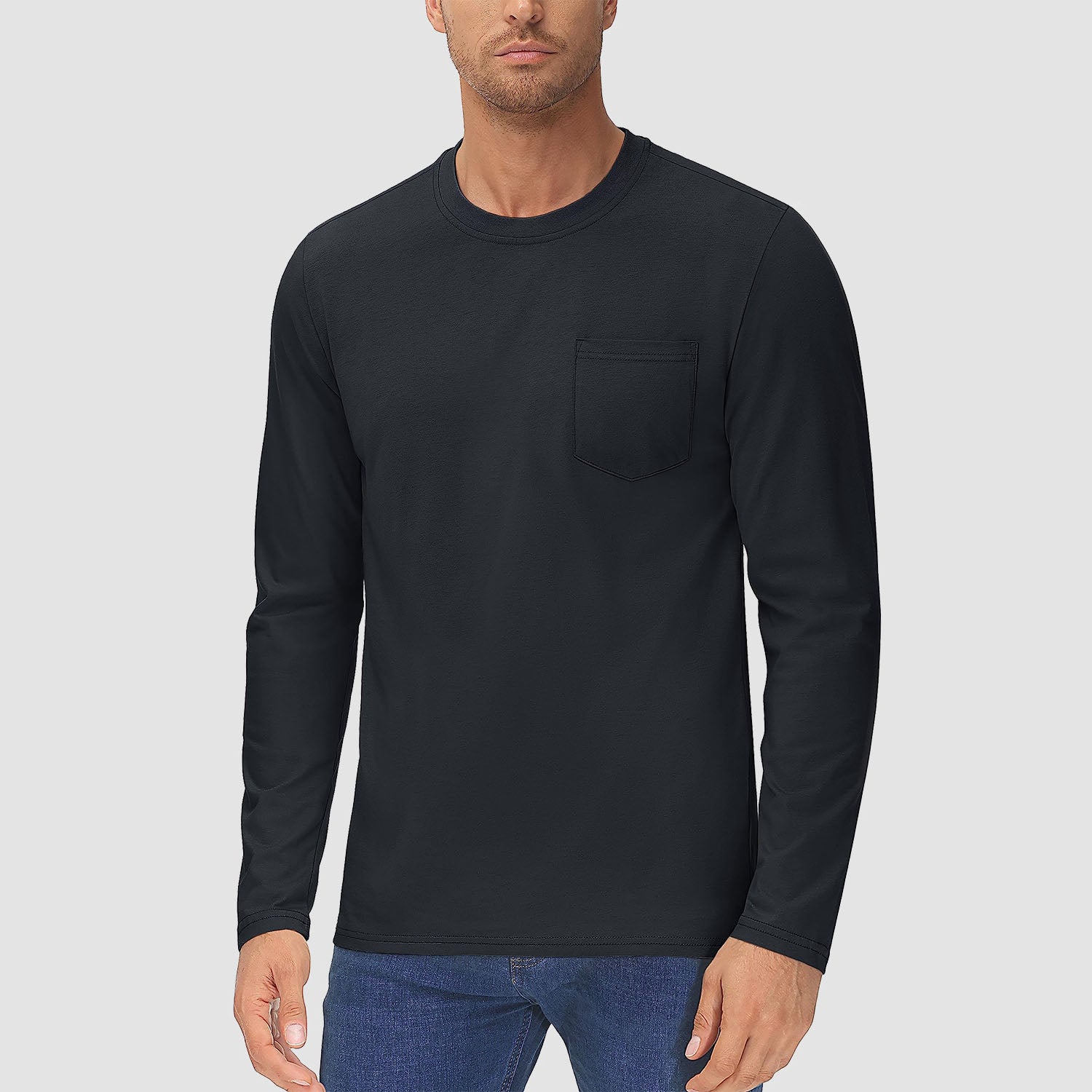 Men's Basic Long Sleeve Shirt Casual Lightweight T-Shirt