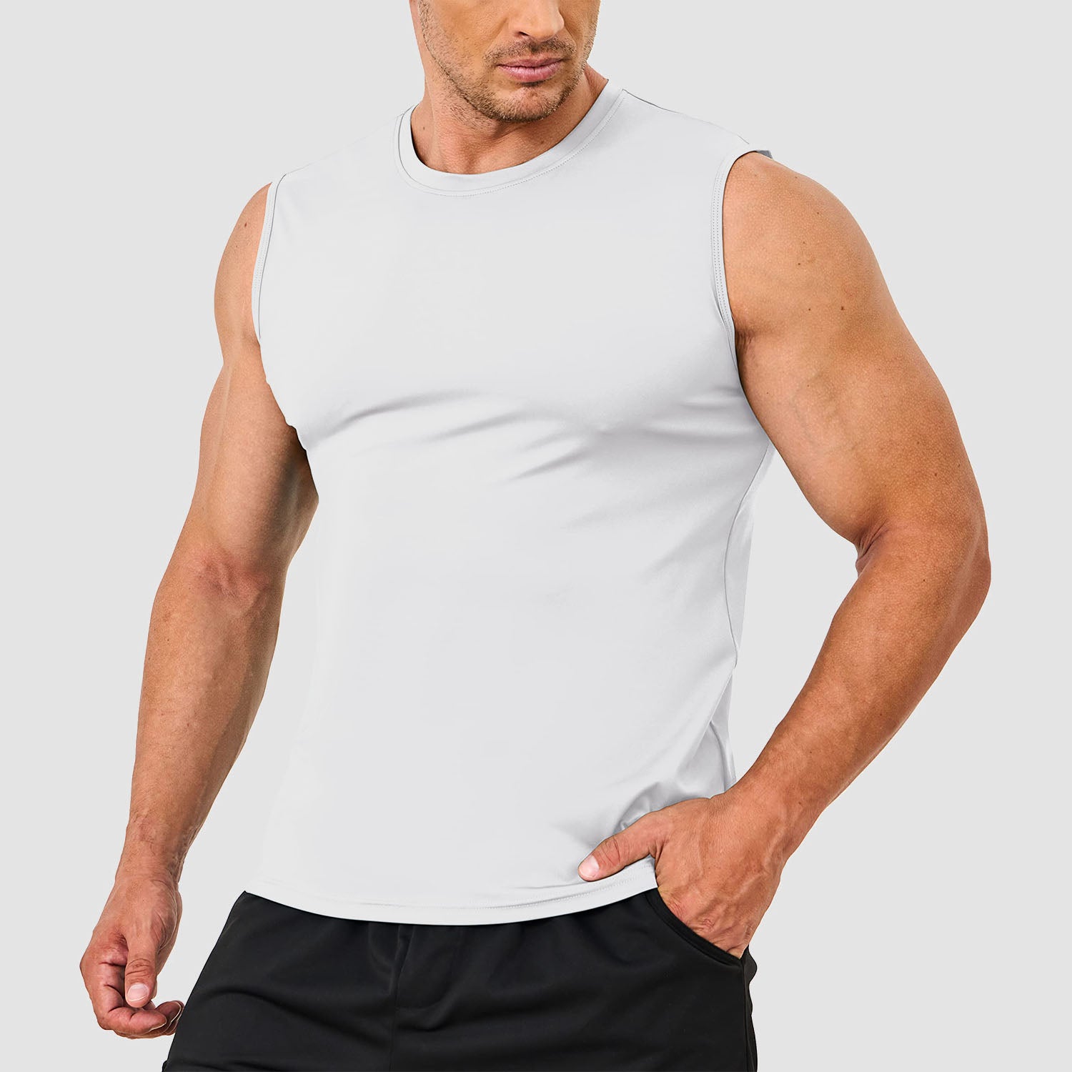 Men's Sleeveless Tank Tops UPF 80+ Sun Protection Quick Dry Workout Running Gym Muscle Undershirts