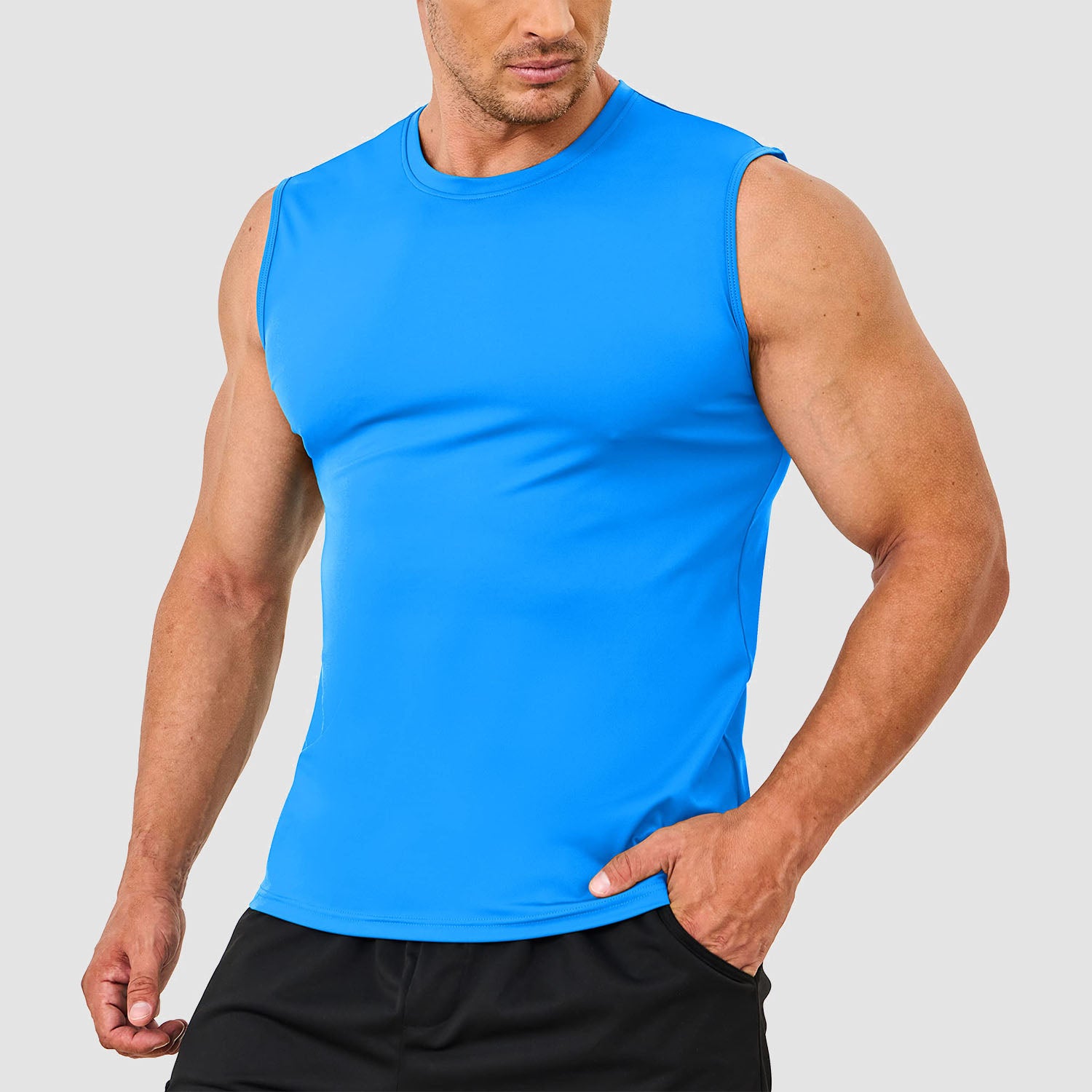 Men's Sleeveless Tank Tops UPF 80+ Sun Protection Quick Dry Workout Running Gym Muscle Undershirts