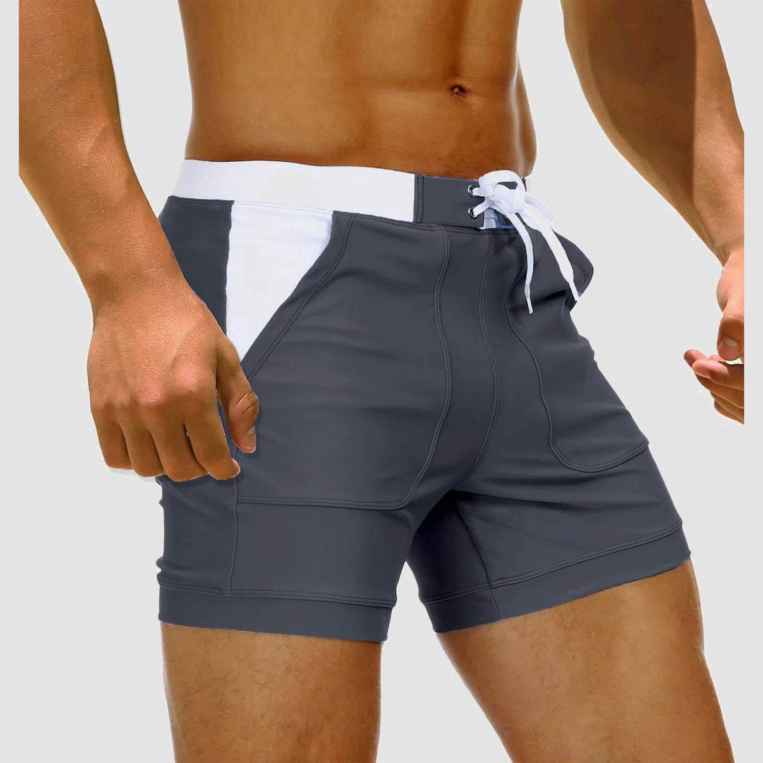 Mens swim shorts with best sale mesh lining