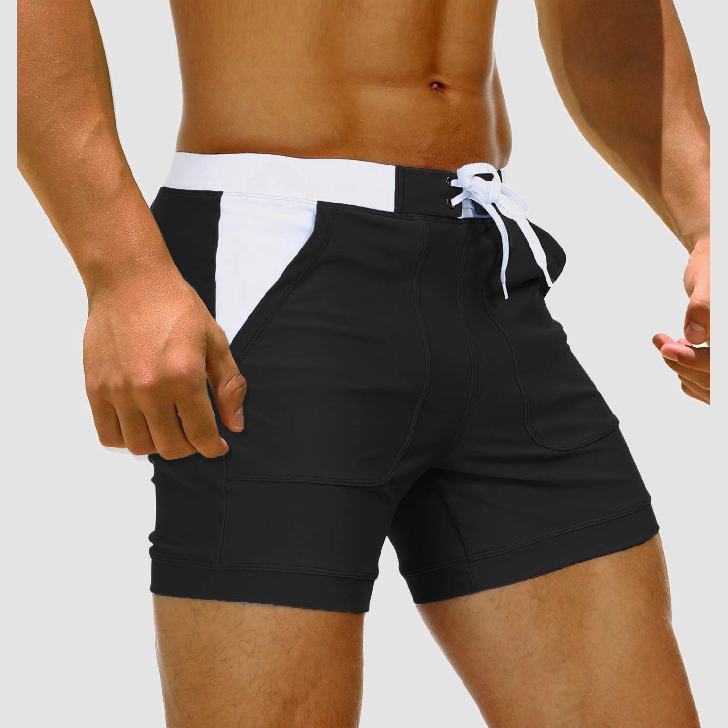 Men's Swim Trunks Square Leg with Pockets Mesh Lining Beach Shorts Underwear