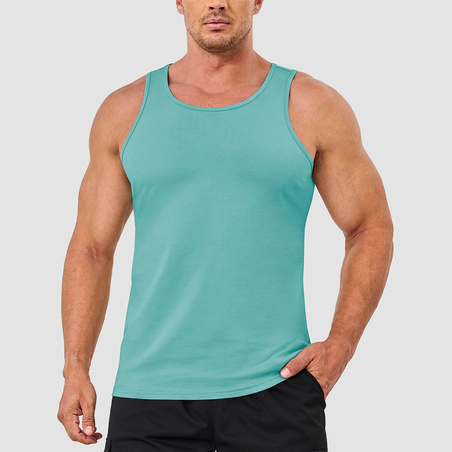 Men's Tank Top Cotton Sleeveless Shirt Lightweight Muscle Tank Tee Shirt