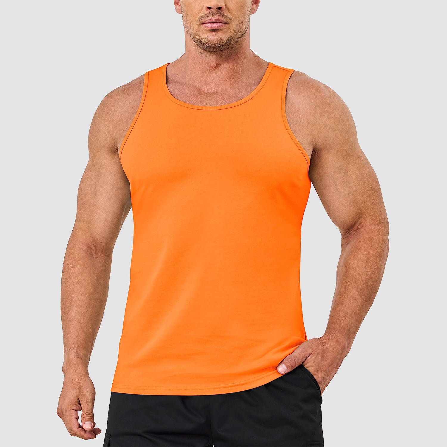 Men's Tank Top Cotton Sleeveless Shirt Lightweight Muscle Tank Tee Shirt