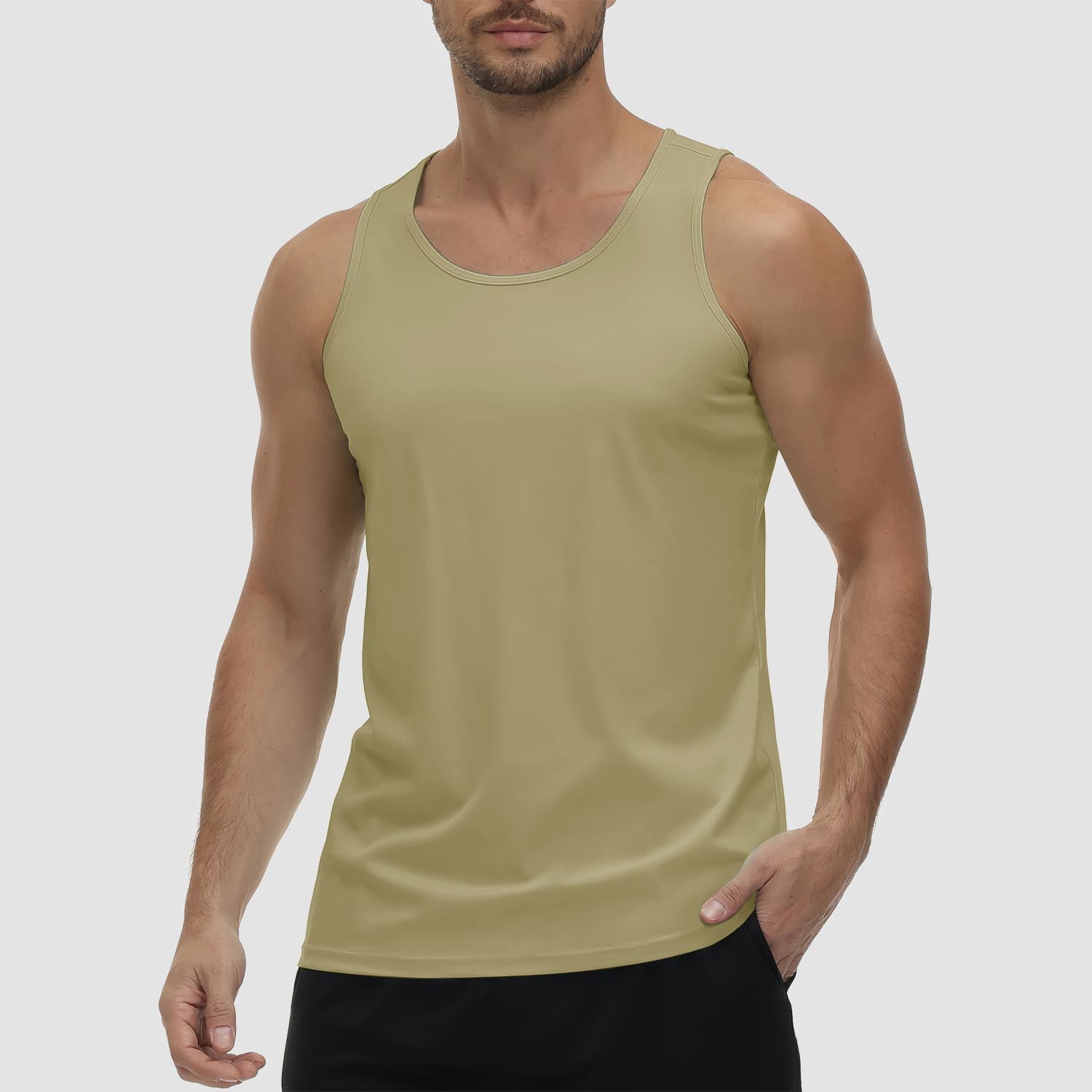 Men's Tank Top UPF 80+ Sun Protection Quick Dry Stretchy Athletic Sleeveless Shirts for Workout Training