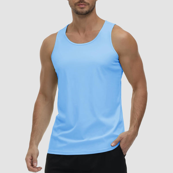 Men's Tank Top UPF 80+ Sun Protection Quick Dry Stretchy Athletic Sleeveless Uv Golf Shirts for Workout Training