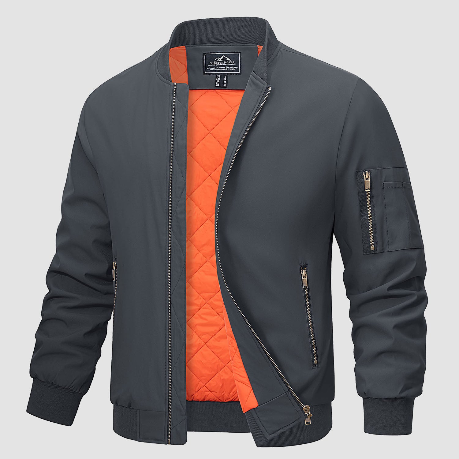 Men's Bomber Jacket Windproof Quilted Jacket