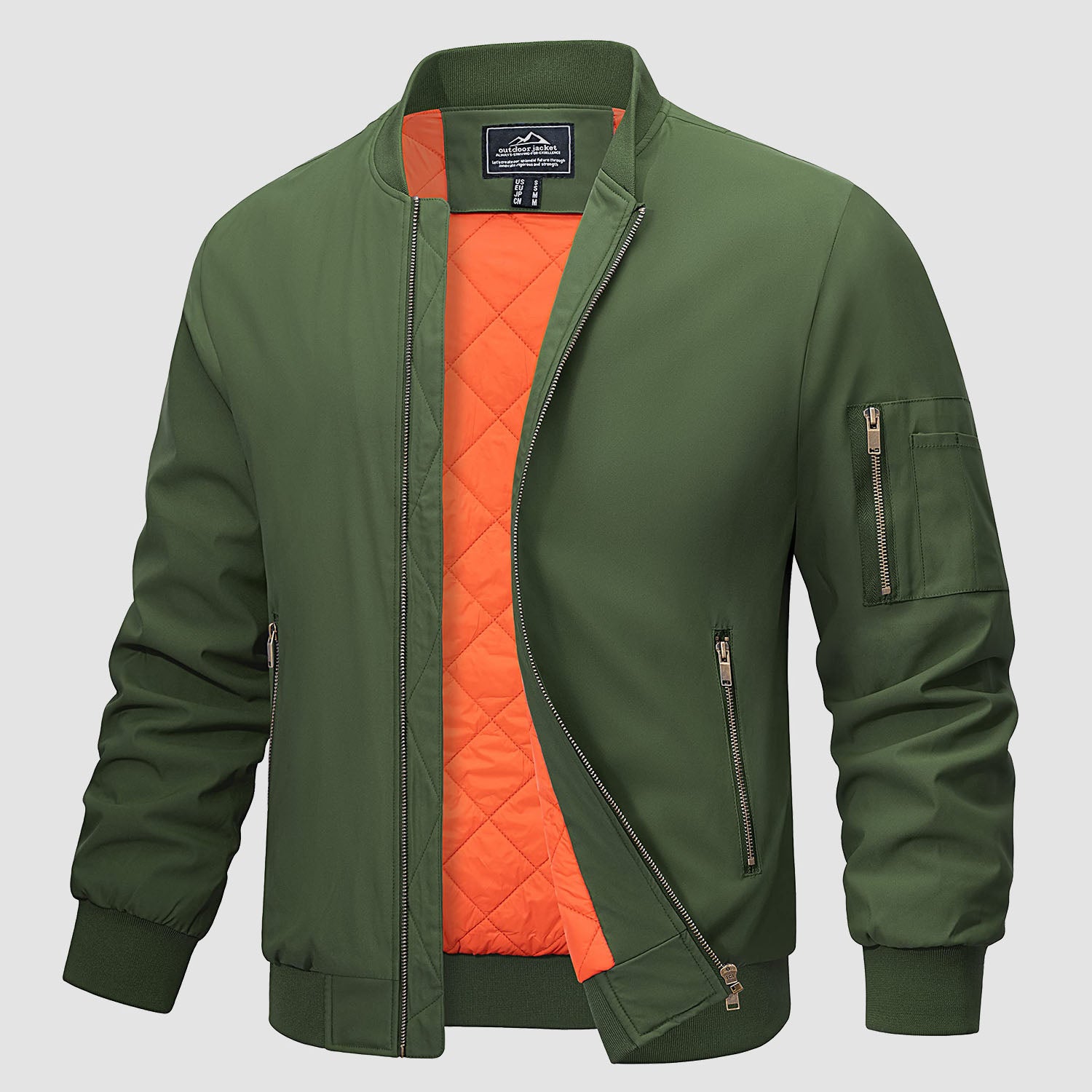 Mens jacket outlet with zipper pockets