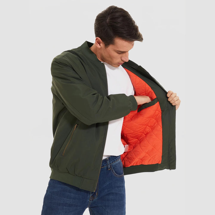 Men's Bomber Jacket  Windproof Quilted Jacket - MAGCOMSEN