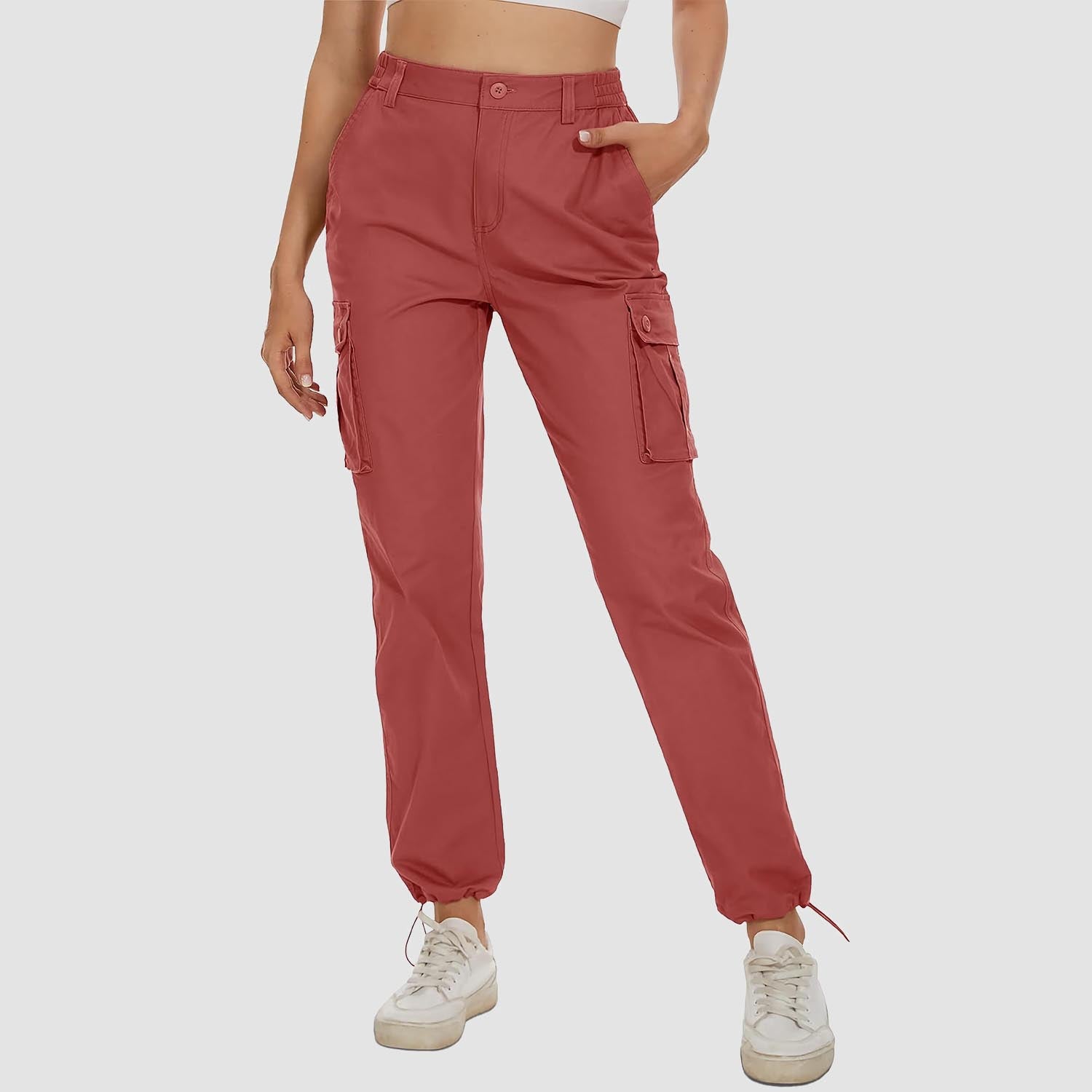 Women's Cargo Pants Cotton Work Pants Casual Stylish Elastic Military –  MAGCOMSEN