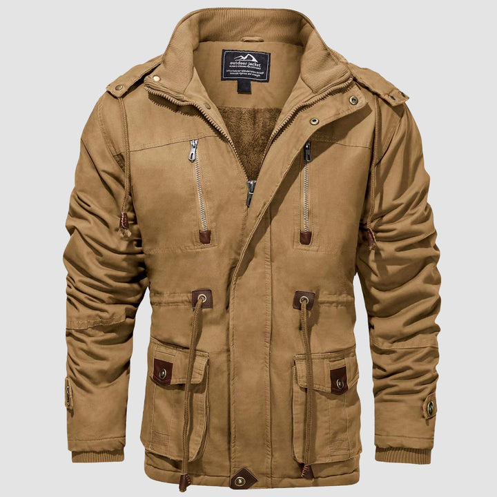 Men's Parka Jacket Military Coat  Thick Fleece Winter Cargo Overcoat - MAGCOMSEN