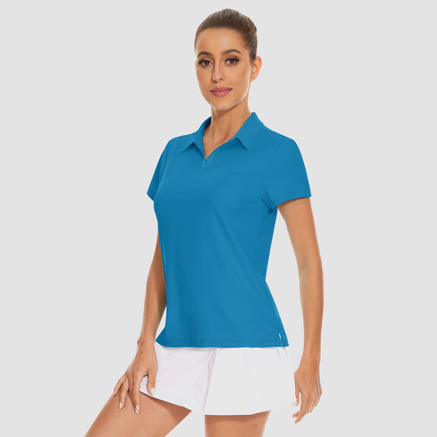 Women's Golf Polo Shirts V Neck UPF 50+ Collared Tennis Shirt Lightweight Quick Dry
