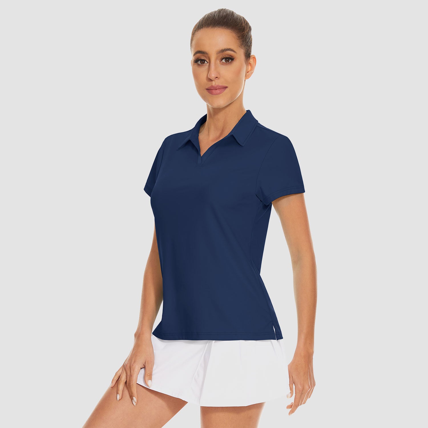 Women's Golf Polo Shirts V Neck UPF 50+ Collared Tennis Shirt Lightweight Quick Dry
