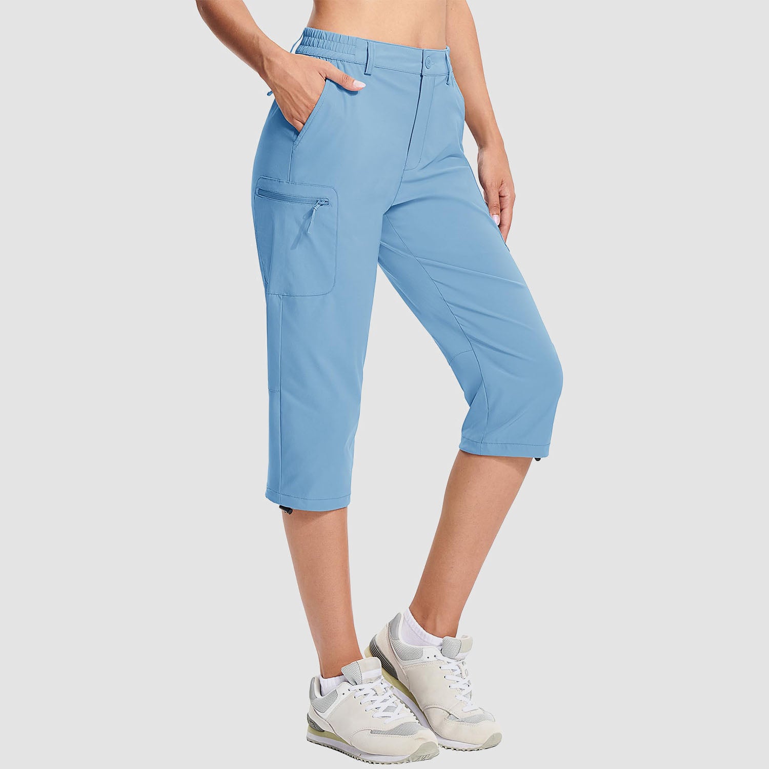MAGCOMSEN Womens Cargo Pants 6 Pockets Cotton Work Pants Casual Stylish  Elastic Waistband Military Trousers(Khaki) - Magcomsen