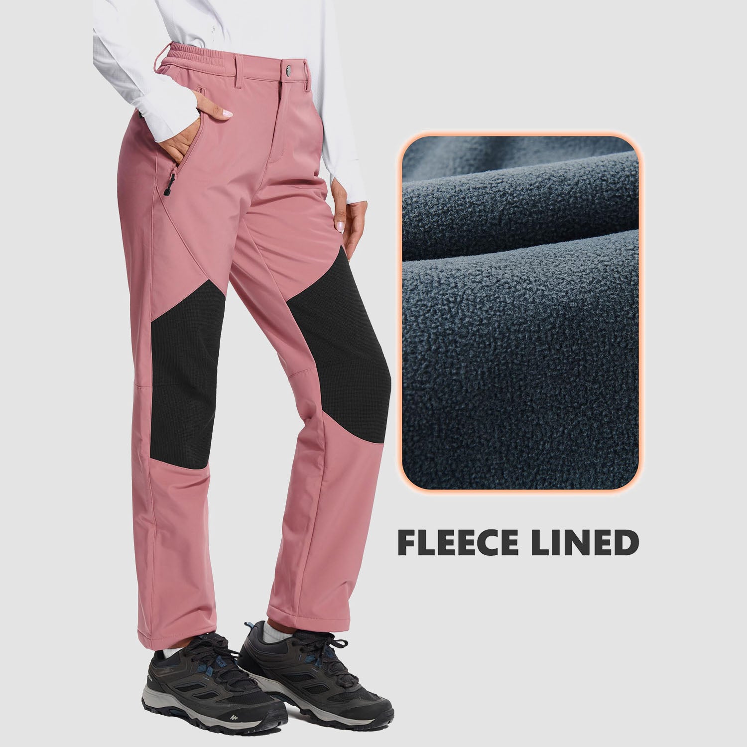 Women's Fleece Lined Softshell Pants Water-resistant Hiking Pants –  MAGCOMSEN