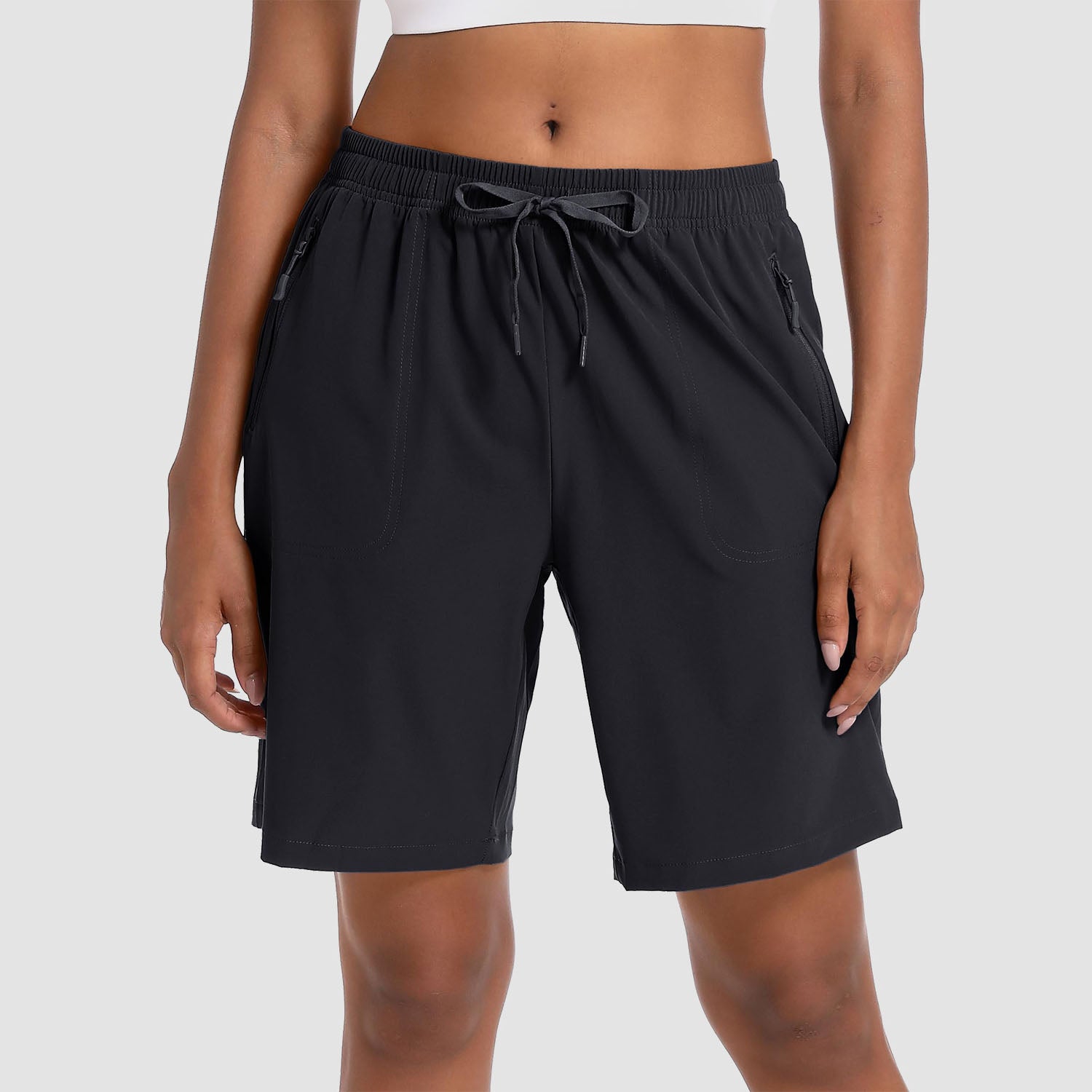 KEFITEVD Summer Quick Dry Hiking Shorts Women Lightweight Zip