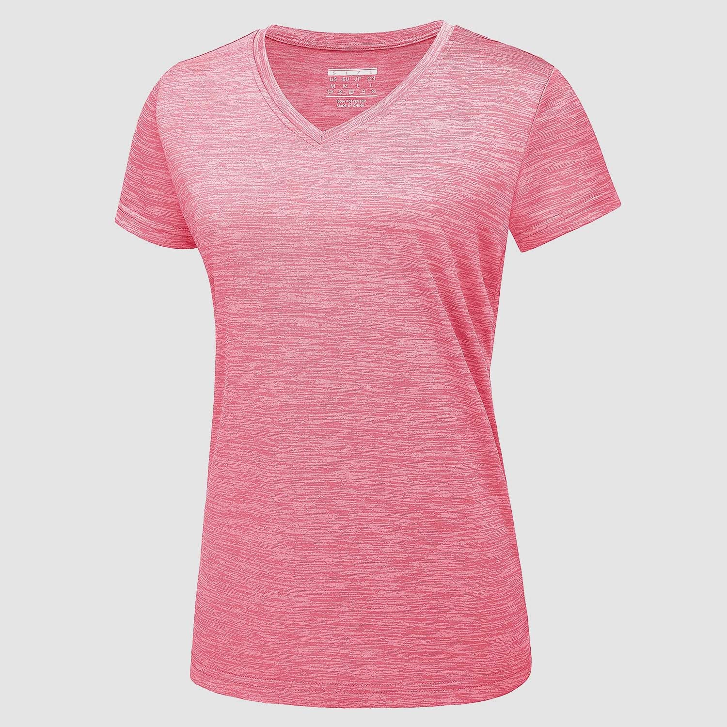 Women's V Neck T-shirt Moisture Wicking Yoga Shirts Quick Dry Athletic Top