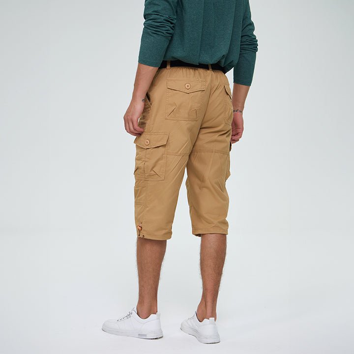 【Buy 4 Get 4th Free】Men's 3/4 Long Cargo Shorts Elastic Waist Trousers - MAGCOMSEN