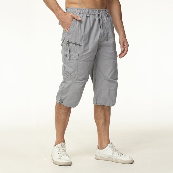 【Buy 4 Get 4th Free】Men's 3/4 Long Cargo Shorts Elastic Waist Trousers - MAGCOMSEN