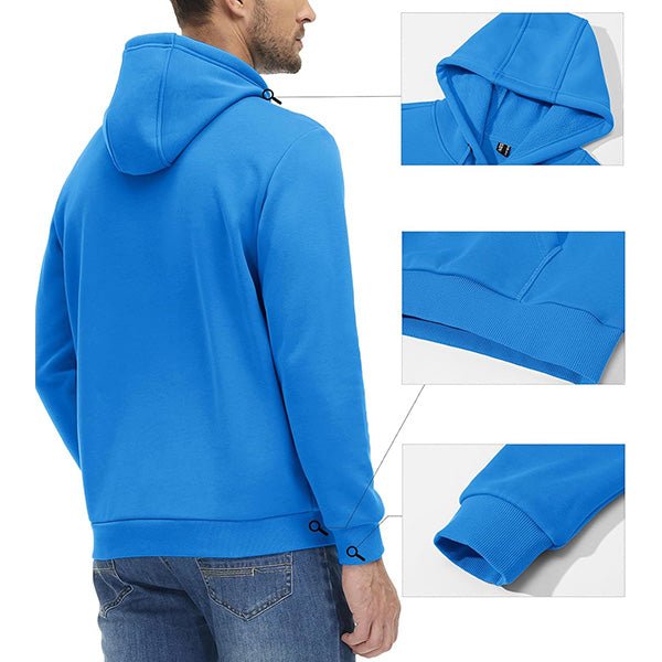 Cozy Men’s Fleece Lined Workout Hoodie with Kangaroo Pocket - MAGCOMSEN