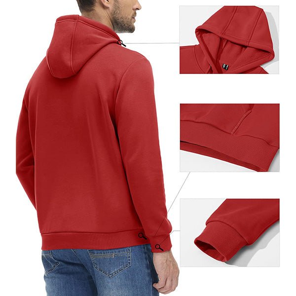 Cozy Men’s Fleece Lined Workout Hoodie with Kangaroo Pocket - MAGCOMSEN