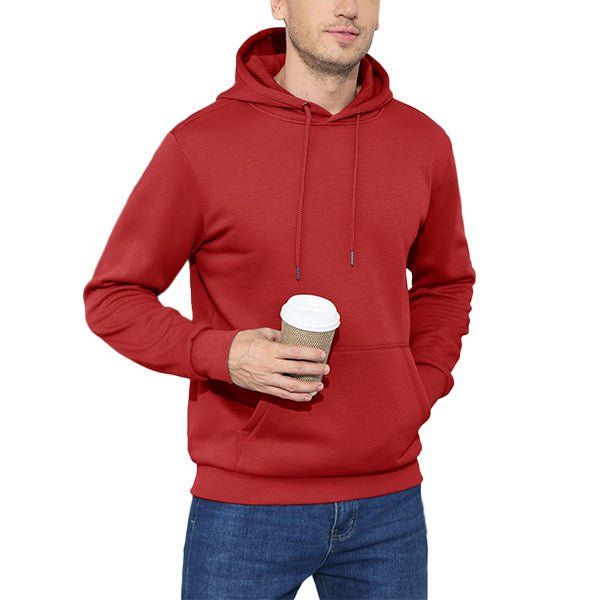 Cozy Men’s Fleece Lined Workout Hoodie with Kangaroo Pocket - MAGCOMSEN