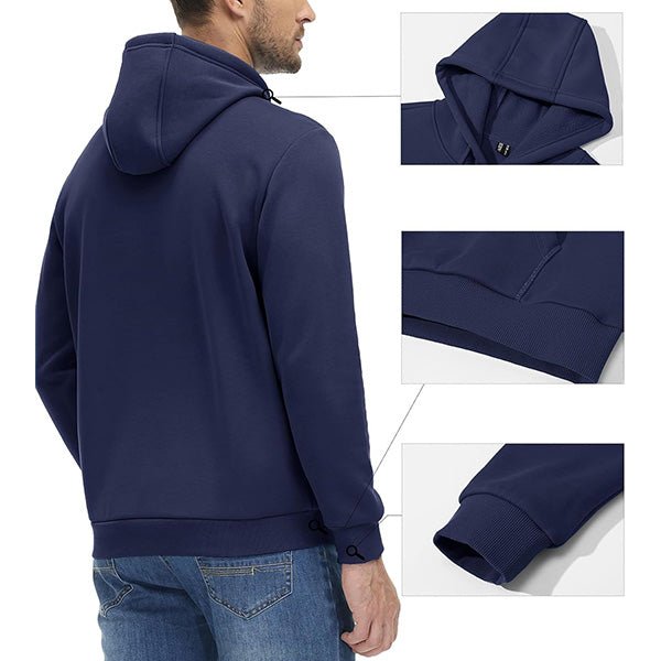 Cozy Men’s Fleece Lined Workout Hoodie with Kangaroo Pocket - MAGCOMSEN