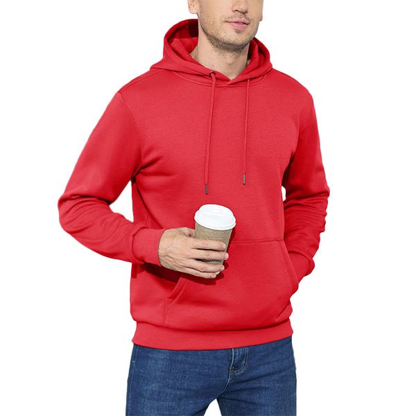 Cozy Men’s Fleece Lined Workout Hoodie with Kangaroo Pocket - MAGCOMSEN