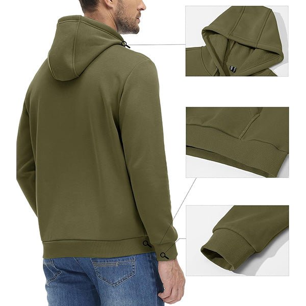 Cozy Men’s Fleece Lined Workout Hoodie with Kangaroo Pocket - MAGCOMSEN