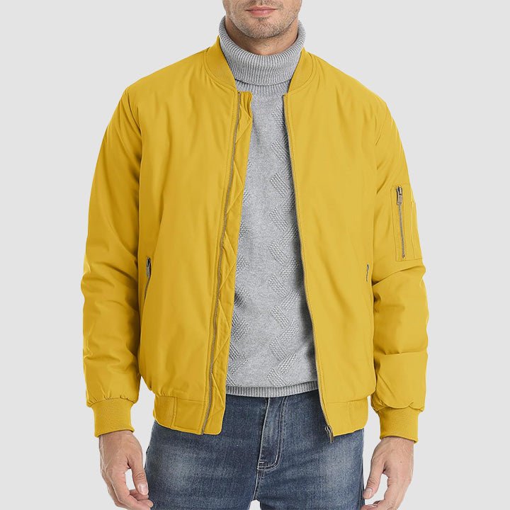 Men's Bomber Jacket - Casual Spring Zip - Up Windbreaker with Pockets - MAGCOMSEN