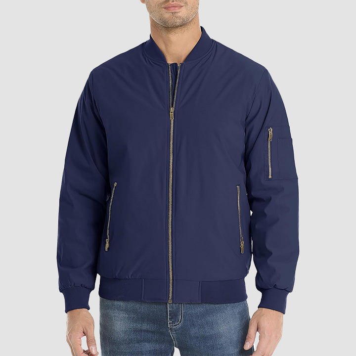 Men's Bomber Jacket - Casual Spring Zip - Up Windbreaker with Pockets - MAGCOMSEN