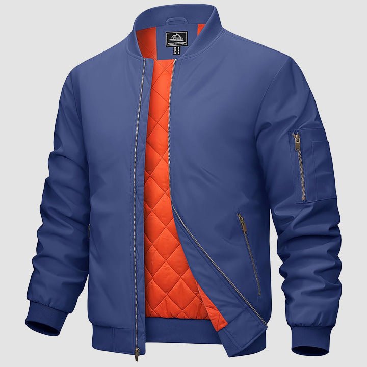 Men's Bomber Jacket - Casual Spring Zip - Up Windbreaker with Pockets - MAGCOMSEN